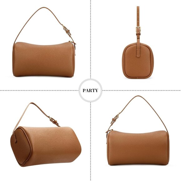 Women Brown Mini Crossbody Bag Vegan Leather Hobo Purse with Adjustable Strap - Picture 7 of 7